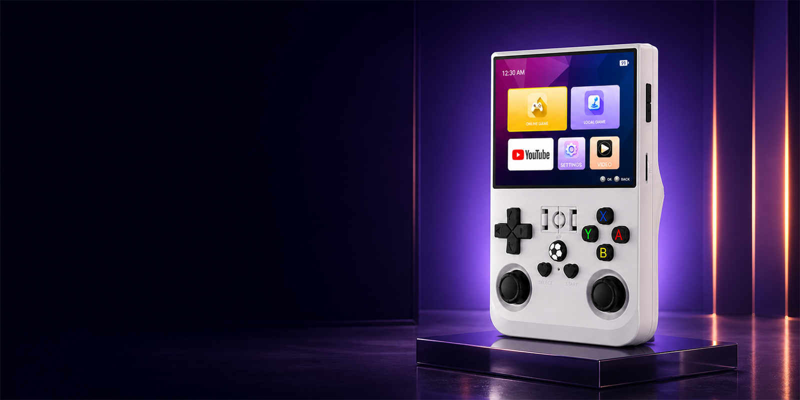 GAMEACRE R36MAX vertical handheld console with online and multimedia menu