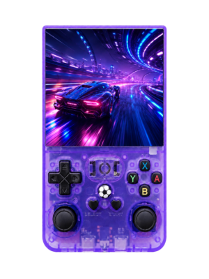 R36MAX transparent purple handheld game console