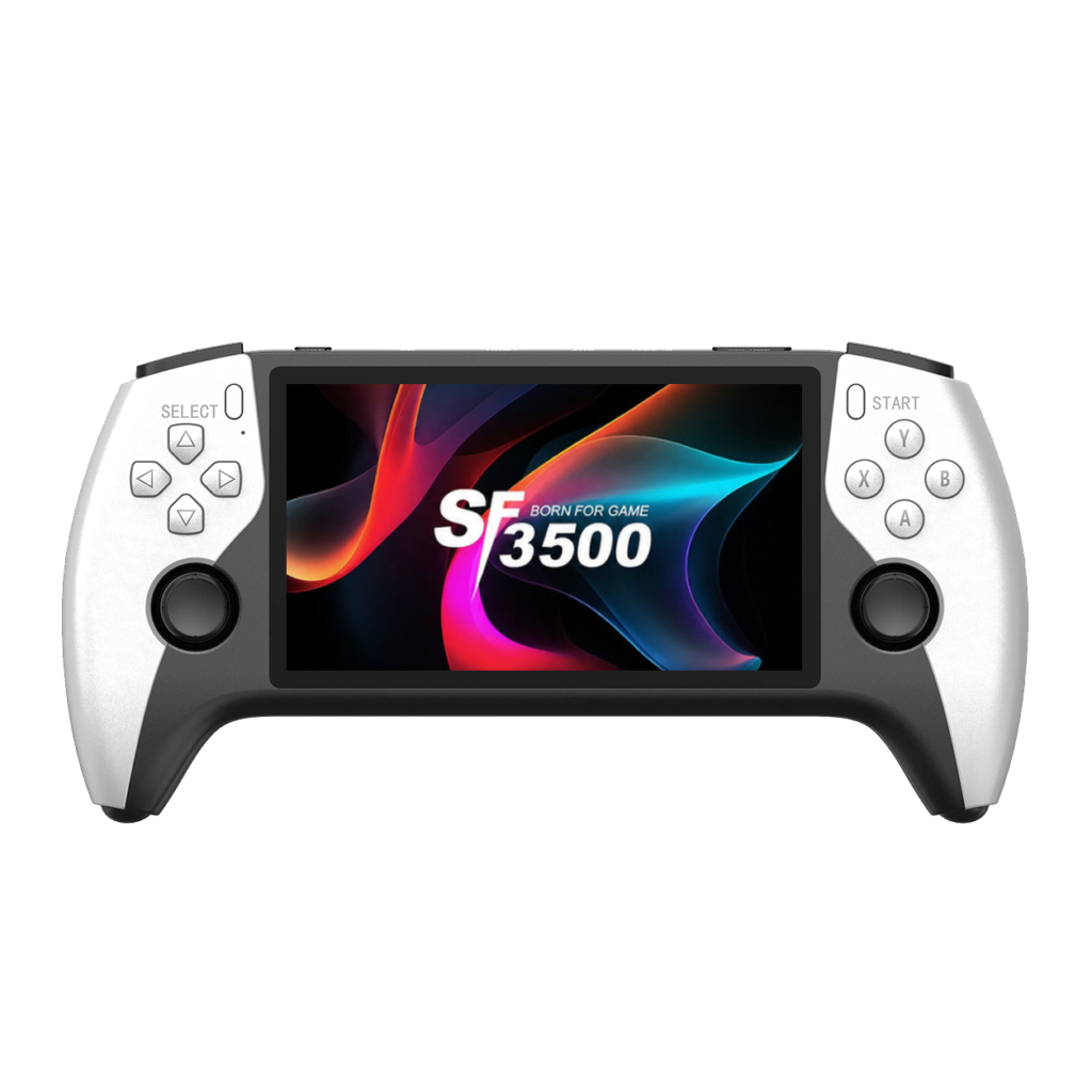 SF3500 white and black horizontal handheld game console
